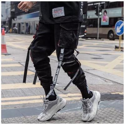 China Mens Hip Hop Black QUICK DRY Cargo Pants Mens Overalls Joggers Sweatpants Slivers Streetwear Harem Pants Women Fashions Pants for sale