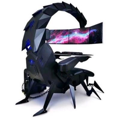 China (Size)New Design Computer Stand 1 to 3 Adjustable Screens Scorpion Sofa Desktop Gaming Computer Cockpit Imperator Super Comfortable Works for sale