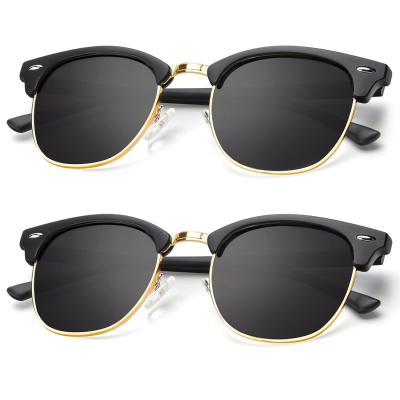 China Fashion Wholesale High Quality Matte Black Frame Men And Women Retro Lenses Polarized Sunglasses for sale