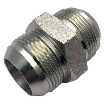 China 304 Stainless Steel JIC Style Male Thread American Standard Nipple 74 Degree Straight Cone SS Hydraulic Pipe Fittings for sale