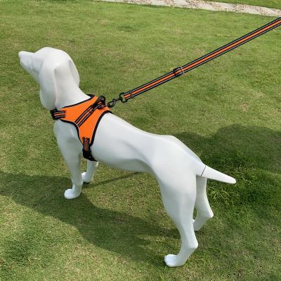 China Dropshipping Stocked Wholesale Customized Logo Reflection Durable Outdoor Pet Walking Harness For Dogs for sale