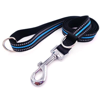 China Custom Wholesale Personalized Nylon Strong Reflective Glow In The Dark Pet Collar Small Dog Walking Leash for sale