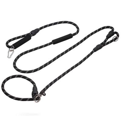 China Reflective Reflective Custom Heavy Duty Custom Dog Leashes Nylon Long Running Collar for sale