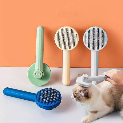 China Viable Cheap Personalized Cat Grooming Comb Pet Hair Massage Self Cleaning Removal Dog Brush for sale