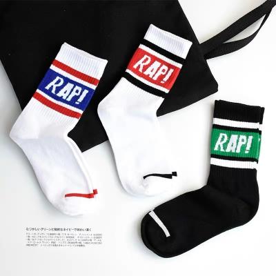 China QUICK DRY Logo Mens RAP Socks Cotton Design Skate Couples JS Sports Knock Fashion Customizable Sock Custom Logo for sale