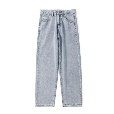 China Polyester / Cotton Washed Jeans Mens Drop Feeling Loose Wide-Leg Straight Pants for sale