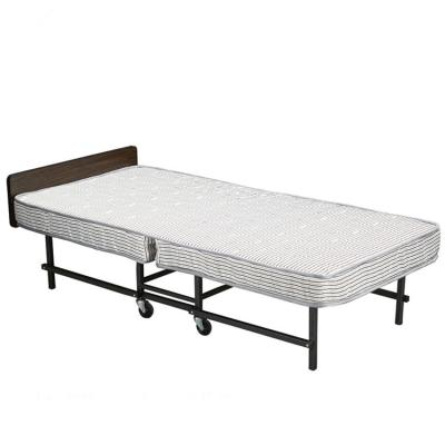 China Hotel Room Folding Extra Rollaway Bed With Mattress Metal Structure for sale