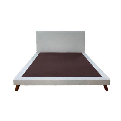 China Modern Bedroom Furniture Latest Slat Support King Size Platform Wooden Leather Tufted Bed Headboard for sale