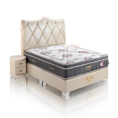 China Home Furniture General Use And Genuine Leather Bed Base Material Upholstery Headboard Tufted Leather Bed à venda