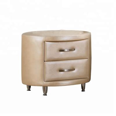 China Antique Furniture PU Round Leather Bedside Table Bedroom Furniture en venta