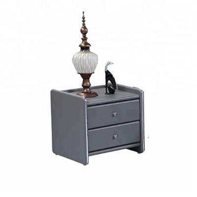 China Modern bedroom furniture faux leather modern nightstand bedside table for sale