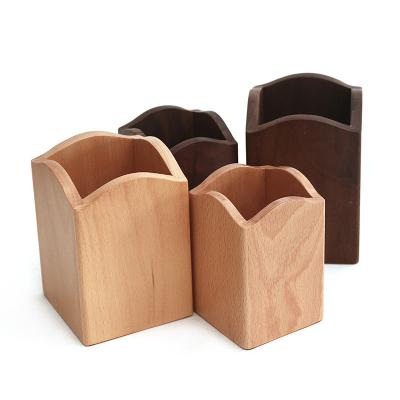 China QL1008 Natural Wooden Pen Holder for Desk Organizer for Home Office for sale