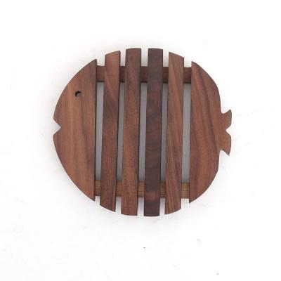 China Viable Wholesale Wooden Non-Slip Creative Creative Cute Breakfast Place Mat Pot Pot Holder Tea Cup Mat for sale