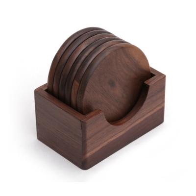 China Cheap Hotel Restaurant Bulk Price Home Wooden Cup Coasters For Drinks, For Coffee House Bar Hotel Beech Reusable Coasters for sale