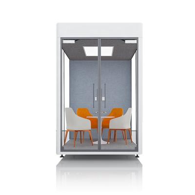 China (Height) Adjustable Mall Airport Mall Schools Meeting Pod Acoustic Commercial Box Quiet Commercial Noise Resistant Reunion Pod For 4 Person for sale