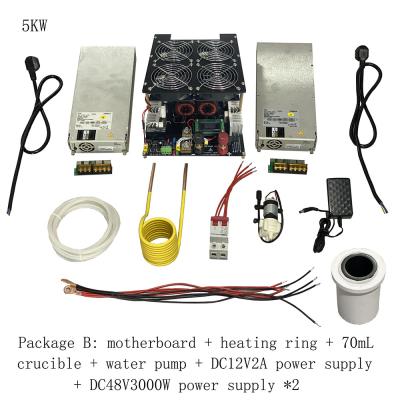 China energy & Mining 5000W ZVS Induction Heater Induction Heating PCB Board Heating Machine Fused Metal + Coil+Pump+ crucible+power supply for sale