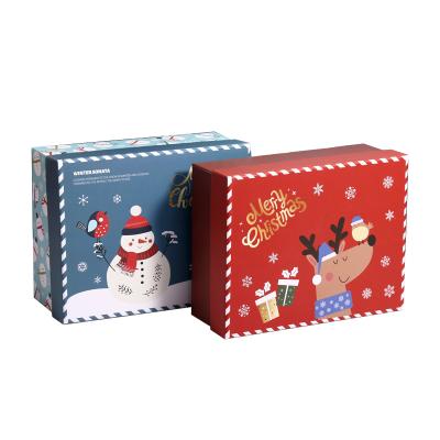 China Recycled Materials Size Santa Christmas Eve Gift Paper Custom Packing Box For Store With Flip for sale