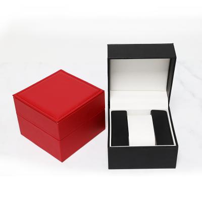 China Custom Product Color PU Black Watch Box Luxury Leather Quartz Watch Box Gift Envelope Custom Watch Boxes for sale