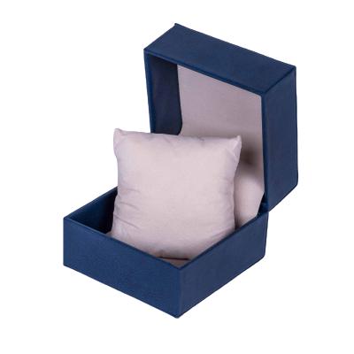 China Watch Packaging Hot Product Luxury Blue Leather Small Size PU Storage Watch Box With Pillow PU Leather Watch Box for sale