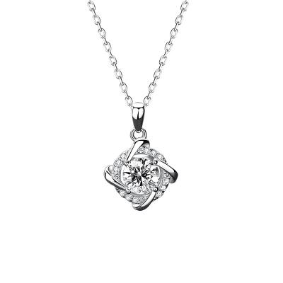 China FASHIONABLE S925 Sterling Silver Hot Sale Moissanite Special Design Zircon Pendant Necklace for sale