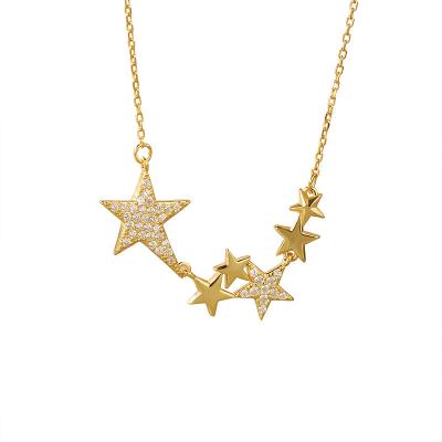 China Fashionable Hot Item Necklace Choker S925 Sterling Silver 18k Gold Plated Star Necklaces For Women for sale