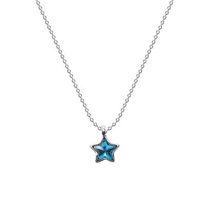 China TRENDY 925 sterling silver simple elegant blue star necklace for girls for sale