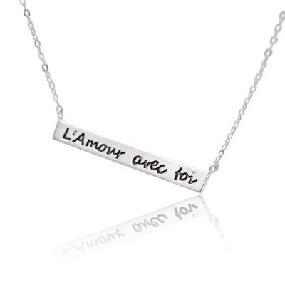 China MOYU Jewelry OEM/ODM 925 Sterling Silver Plated White Gold Custom Name Necklace Trendy Personalized for sale