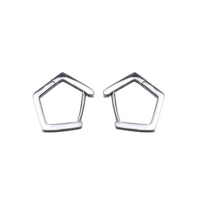 China Wholesale Jewelry 925 Sterling Silver Earrings Geometry Women Circle Earring Silver Geometry Earring for sale