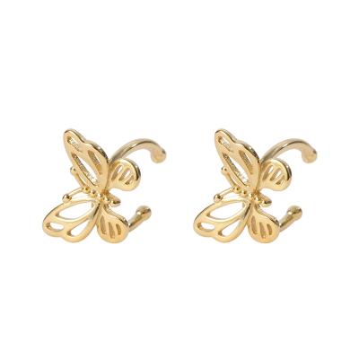 China Butterfly Cuff Earrings Nickel Free Trendy Jewelry 925 Silver 18K Gold Ear Cuff Women Earrings for sale