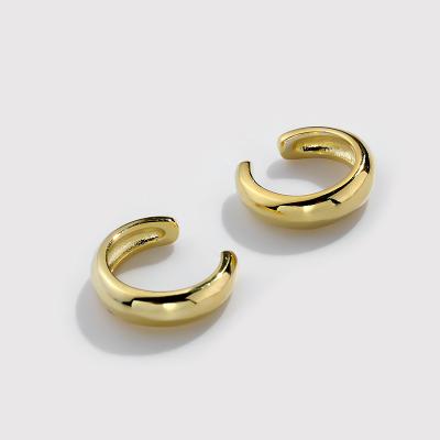 China TRENDY Women Jewelry Minimalist Fashion No Piercing Cuff Earrings 925 Sterling Silver Earring 18k Gold for sale