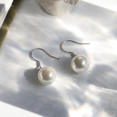 China High Quality Fashion Dangle Jewelry 925 Sterling Silver Shell Pearl Earring Hooks for sale