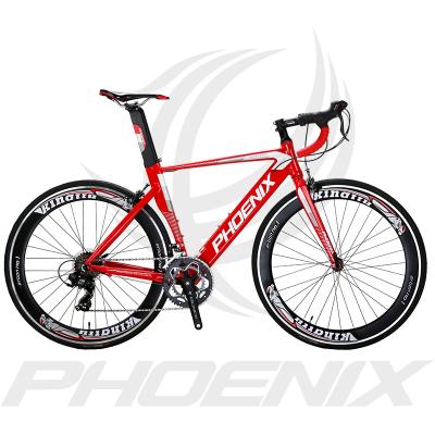 China New Design 14SPEED Steel Road Bike RED PHOENIX Racing Sports Bike SHIMANO Road Travel Cycle for sale