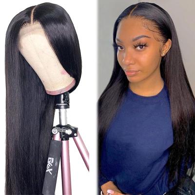 China 100% Sellers Silky Straight Deep Wave 30 Inch HD Human Cuticle 613 Blonde Women's Afro Frontal Afro Lined Virgin Hair Pixie Kinky Curly Wig for sale