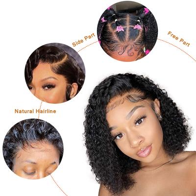 China Silky Straight Afro Wave Lacefront U After Water Wave 100% Virgin Human Weaves Highlight Straight Women 613 Colored Brazilian Hair Curly Bob Wigs for sale