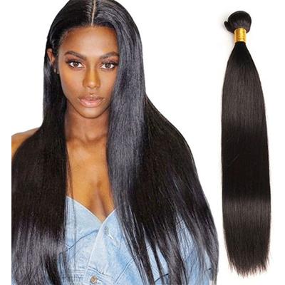 China Wholesale Human Straight Wave Virgin Human Hair Extensions Unprocessed Brazilian Silky Weft Weave 100% Raw Indian 50 Inch Bundles for sale