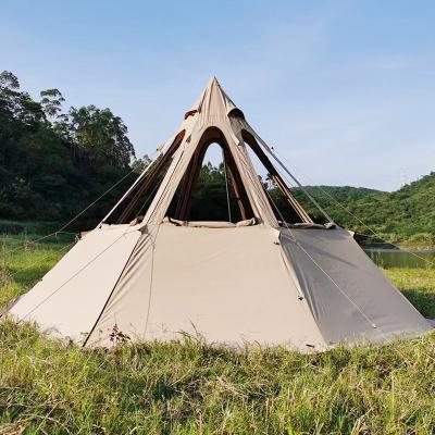 China 100% Waterproof Winter Octagon Fire Tent Teepee Tent For Adults Glamping Outdoor for sale