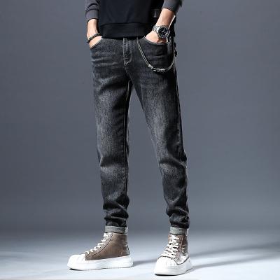 China QUICK DRY Men's Casual Stretch Jeans Casual Black Thong Design Simple Loose Fashion for sale