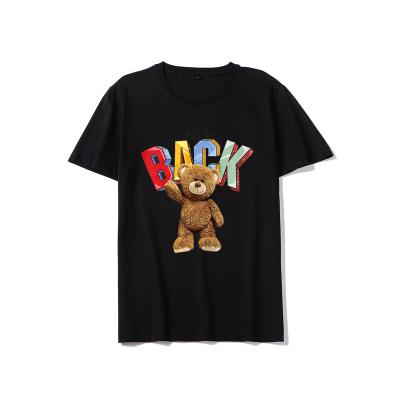 China new summer cartoon printing short sleeve Anti-wrinkle hip-hop trend relaxed casual men and women for sale