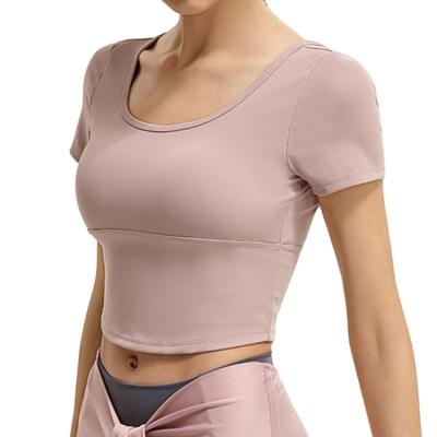 China Breathable High Quality Seamless Fitness Yoga Gym Bra Sports Women Sports Slim T-Shirt Wear for sale