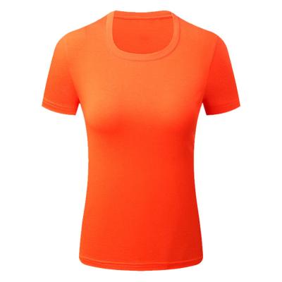 China New Wholesale Solid Color Crew Logo QUICK DRY Custom Neck Fitted Sports Cotton Slim Women's Soft T-Shirt for sale