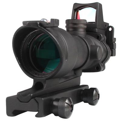 China Hunting SaberTA ACOG Style 4X32 Real Fiber Red Source Red Light Rifle Scope with RMR acog dot 4x red acog for sale