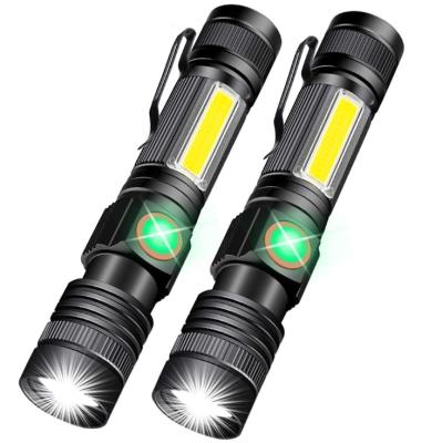 China OTHER Waterproof Flashlight High Lumen Zoomable LED Flashlight Torch Outdoor Hunting Rise Light with COB Side Light Magnetic Base for sale