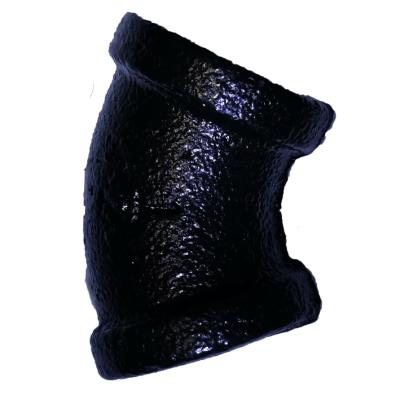 China Free Robe Hook 45 Degree Elbow Threaded Black Malleable Cast Iron Elbow for sale