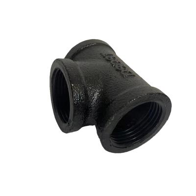 China Decoration 1/2 Pipe Fitting Tee Threaded Black Malleable Cast Iron for DIY Decor or Vintage Industrial Style for sale