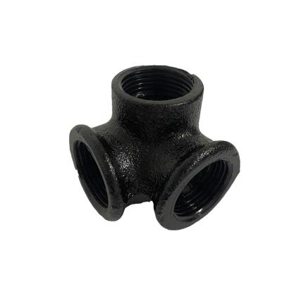 China 3 Way Pipe Fitting Outlet Elbow Connector Malleable Iron Lateral Pipe Decoration Factory Price for sale