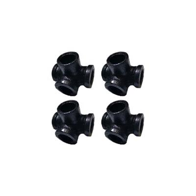 China Free Robe Hook 4 Way Pipe Fit Black Malleable Iron Female for sale