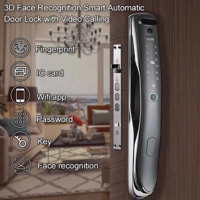 China Face ID Intelligent Tuya Door Lock Intercom IC Card App Controlled Smart Door Lock for sale