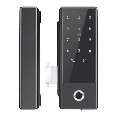 China Oro G10S Cerradura de vidrio con Tuya app ttlock app Desbloquear la forma de huella dactilar / contraseña / tarjeta / llave en venta