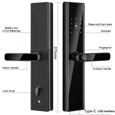 China Atualize sua fechadura de porta com Tuya Wifi/Zigbee/TTlock App Password Fingerprint Card Key à venda