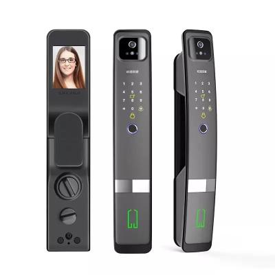 China Grijze 9 talen Smart Face Lock Fingerprint Face ID Door Lock Te koop